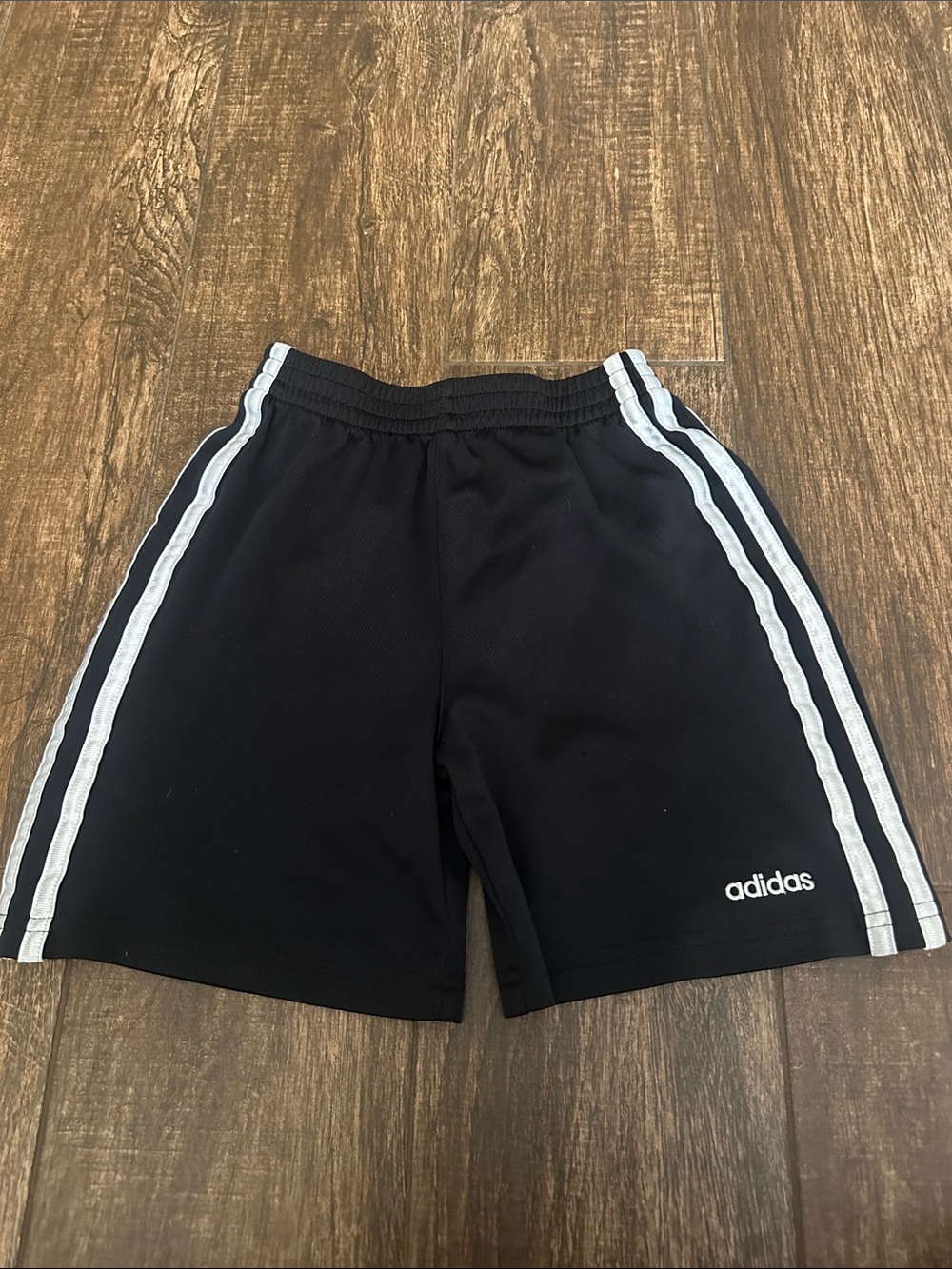 adidas Black Shorts with White Side Stripes